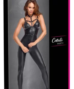 Cottelli PARTY Jumpsuit Harness M czarny matowy, regulowany pasek