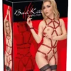 Bad Kitty Body Czerwone Paseczki Uprząż Otwarte S/M Regulowane