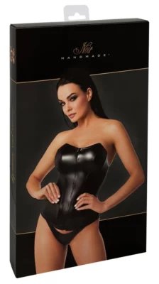 Noir Orgia Mysteria gorset skorzany czarny M z zamkiem, elastyczny
