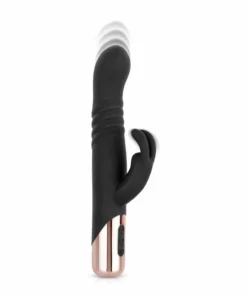 Rosy Gold Rabbit Thrusting System Black - 10 trybow, silikon, USB