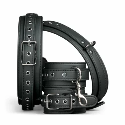 EasyToys Zestaw mankietow na uda i nadgarstki, regulowane, czarne