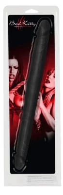 Bad Kitty Double Flex Silicone czarne podwojne narzędzie intymne 40 cm