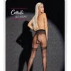 Cottelli Legwear rajstopy czarne z szwami dekoracyjnymi, otwarte 4