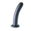Ouch! Smooth Silicone 17 cm - Smukły model z przyssawką, srebrny