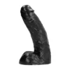 All Black Model 25 cm - Czarny anatomiczny model z rowkami