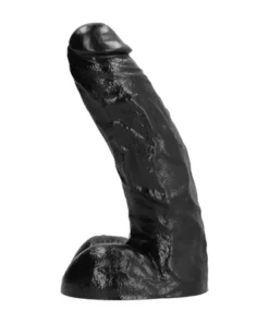 All Black Model 25 cm - Czarny anatomiczny model z rowkami