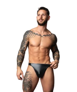Male Power Liquid Onyx 2.0 Thong L/XL czarny połyskowy