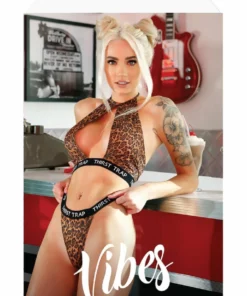 Fantasy Lingerie Thirst Trap Keyhole Halter Top & Bikini Panty Leo M/L