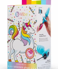 b-Vibe Unicorn Plug z wibrującym systemem i kolorowym ogonem 19"