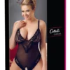 Cottelli CURVES Body 3XL z koronką i siatką Powernet, regulowane ramiączka